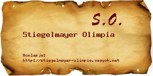 Stiegelmayer Olimpia névjegykártya